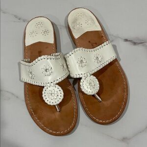 Jack Rogers White Leather Sandals